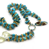 Sunflower Turquoise and Citrine Necklace