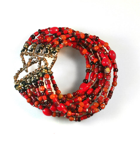 African red trade bead bracelet