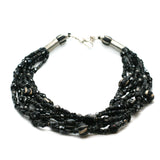 African Black Trade Bead Necklace by Kelly Charveaux