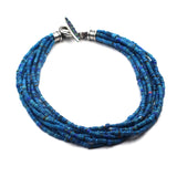 (neck004) Multi Strand Blue Trade Bead Necklace