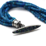 (neck004) Multi Strand Blue Trade Bead Necklace