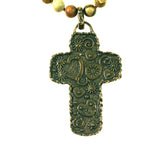 Bronze cross with picture jasper by Kelly Charveaux