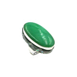 Chrysoprase ring with inlay by Kelly Charveaux