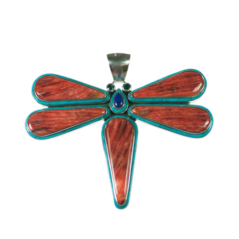 Spiny oyster dragonfly pendant