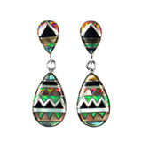Inlay aztec pattern earrings by Kelly Charveaux