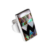 Aztec inlay ring by Kelly Charveaux