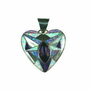 Inlay pendant with amethyst by Kelly Charveaux