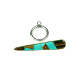 Inlay toggle with turquoise and tiger eye by Kelly Charveaux