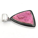 Pink Cobalto Calcite Pendant with inlay by Kelly Charveaux