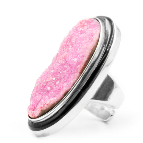 cobalto calcite ring with inlay by Kelly Charveaux