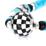 turquoise and checkerboard necklace by Kelly Charveaux