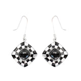 Black Onyx Checkerboard Earrings By Kelly Charveaux