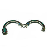 Bold turquoise and stone inlay bracelet by Charveaux