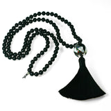 Mala necklace with inlay bead by Kelly Charveaux