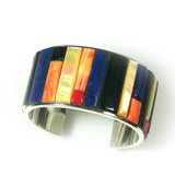 Multi stone corn row inlay cuff bracelet by Charveaux