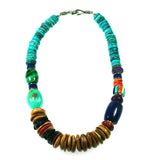 Multi stone necklace with inlay bead by Kelly Charveaux