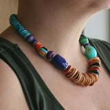 Multi stone necklace with inlay bead by Kelly Charveaux