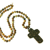 Bronze cross with picture jasper by Kelly Charveaux