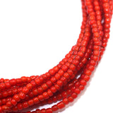 (neck005) Ten Strand Red White Heart Trade Bead Necklace