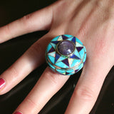 star ruby ring with inlay by designer Kelly Charveaux