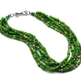 (neck001) Green Trade Bead Necklace
