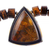 Agate necklace with border inlay stones by Charveaux