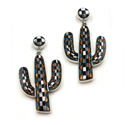 saguaro checkerboard earrings by Charveaux